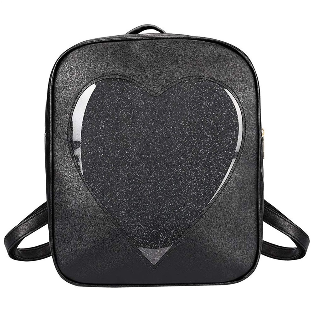 ITA Backpack in Black w/ clear glitter window